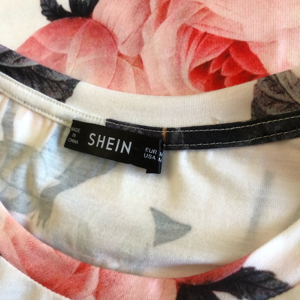 SHEIN Dressy Floral Tee Size Medium - Picture 3 of 4